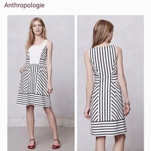 Maeve Anthropology Chessia dress blue stripe crochet front 4 Sleeveless